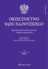 Orzecznictwo Sądu Najwyższego - Izba Kontroli Nadzwyczajnej i Spraw Publicznych 4/2023
