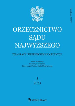 Orzecznictwo Sądu Najwyższego. Izba Pracy 3/2023