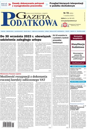 Gazeta Podatkowa 72/2023