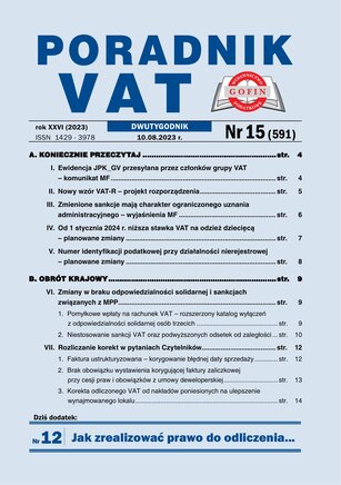 Poradnik VAT 15/2023