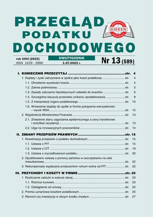 Przegląd Podatku Dochodowego 13/2023