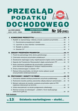 Przegląd Podatku Dochodowego 16/2023