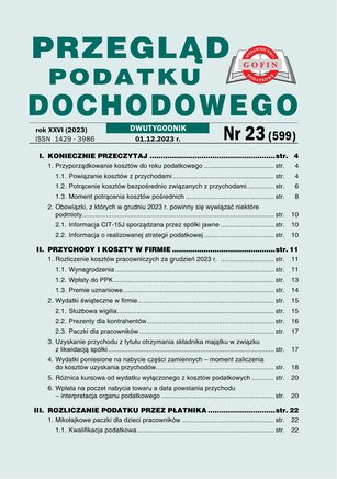 Przegląd Podatku Dochodowego 23/2023