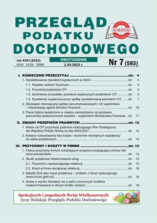 Przegląd Podatku Dochodowego 7/2023