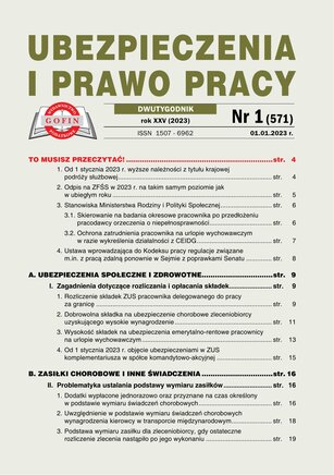 Ubezpieczenia i Prawo Pracy 1/2023