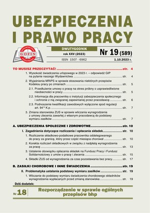 Ubezpieczenia i Prawo Pracy 19/2023