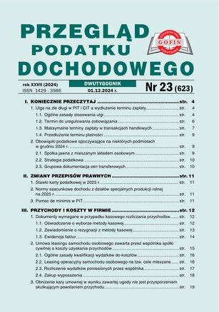 Przegląd Podatku Dochodowego 23/2024