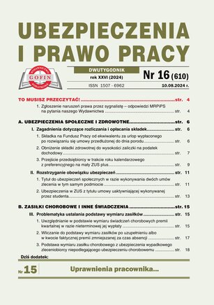 Ubezpieczenia i Prawo Pracy 16/2024