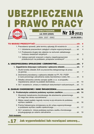 Ubezpieczenia i Prawo Pracy 18/2024