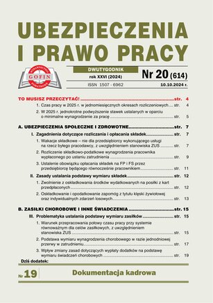 Ubezpieczenia i Prawo Pracy 20/2024