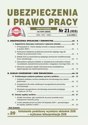 Ubezpieczenia i Prawo Pracy 21/2024