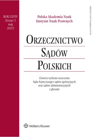 Orzecznictwo Sądów Polskich 3/2025
