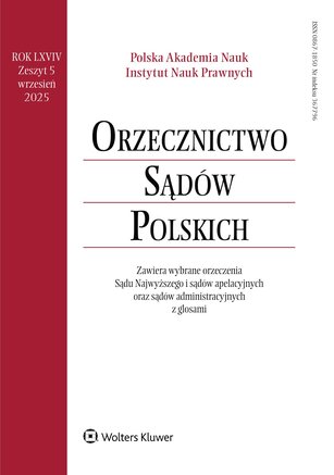 Orzecznictwo Sądów Polskich 5/2025