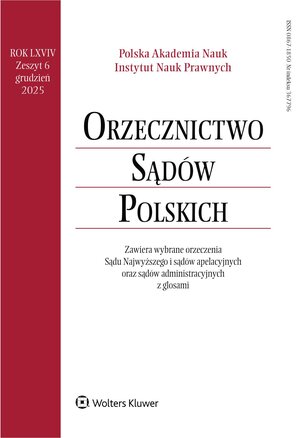 Orzecznictwo Sądów Polskich 6/2025