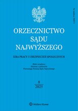 Orzecznictwo Sądu Najwyższego. Izba Pracy 8/2025
