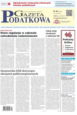 Gazeta Podatkowa 40/2025