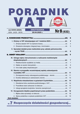 Poradnik VAT 8/2025