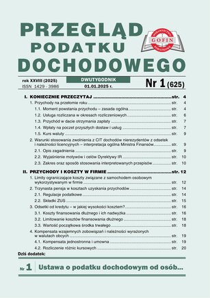 Przegląd Podatku Dochodowego 1/2025