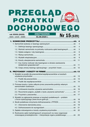 Przegląd Podatku Dochodowego 15/2025