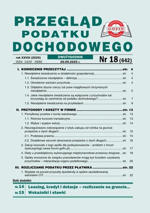 Przegląd Podatku Dochodowego 18/2025