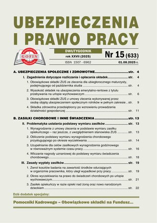 Ubezpieczenia i Prawo Pracy 15/2025