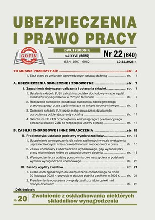 Ubezpieczenia i Prawo Pracy 22/2025