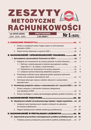 Zeszyty Metodyczne Rachunkowości 1/2025