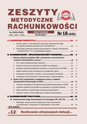 Zeszyty Metodyczne Rachunkowości 18/2025
