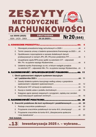 Zeszyty Metodyczne Rachunkowości 20/2025