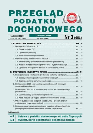 Przegląd Podatku Dochodowego 3/2026