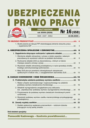 Ubezpieczenia i Prawo Pracy 16/2026