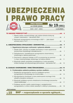 Ubezpieczenia i Prawo Pracy 19/2026